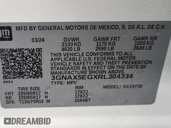 ✅ 2024 Chevrolet Equinox LS • VIN: 3GNAX5EGXRL304334 • Lot: 43820509. Wystawiony na IAAI z przebiegiem 29 502 mil. Bezpłatny archiwum sprzedaży aukcyjnych z USA i szczegółowy raport historii pojazdu na DreamBid. Zdjęcie 13.
