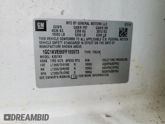 ✅ 2015 Chevrolet Silverado 2500HD LT • VIN: 1GC1KVE86FF169973 • Лот: 81327335. Опубликован ранее на Copart с пробегом 225 591 миль. Бесплатный доступ к архиву аукционных продаж из США и подробный отчёт об истории автомобиля на DreamBid. Изображение 12.