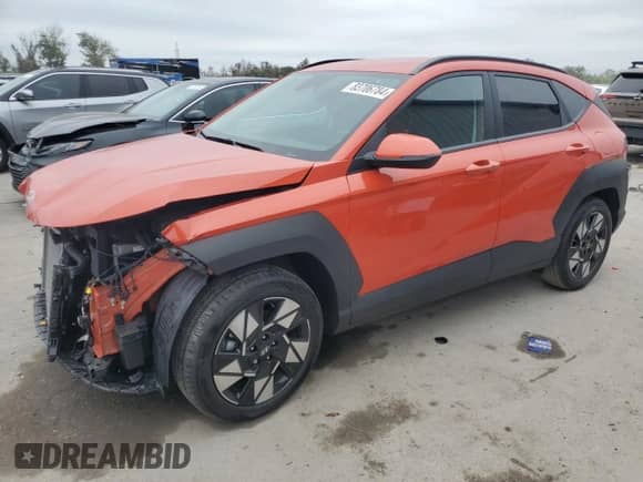 2024 Hyundai Kona SEL with VIN KM8HB3AB6RU097169, listed as a Copart auction lot 83706784 with 4,511 mi miles and Salvage title. Bid and sale history available at DreamBid. Image 1.