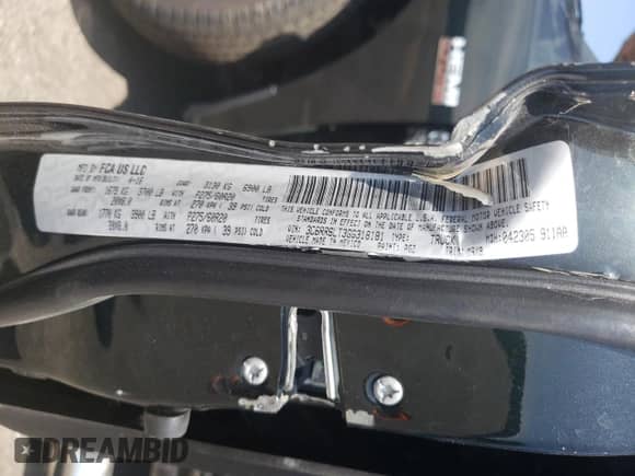 2016 Ram 1500 Lone Star с VIN 3C6RR6LT3GG318181, выставлен на аукционе Copart как лот 61018474 с пробегом 115 070 миль миль и Списание • Salvage title. История ставок и продаж доступна на DreamBid. Изображение 12.