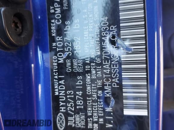 ✅ 2013 Hyundai Accent GLS • VIN: KMHCT4AE7DU548304 • Лот: 80084254. Опубликован ранее на Copart с пробегом 98 762 миль. Бесплатный доступ к архиву аукционных продаж из США и подробный отчёт об истории автомобиля на DreamBid. Изображение 12.