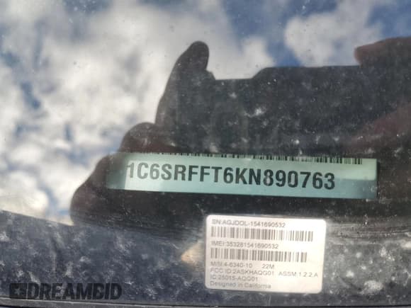 ✅ 2019 Ram 1500 Big Horn • VIN: 1C6SRFFT6KN890763 • Lot: 86437685. Wystawiony na Copart z przebiegiem 61 121 mil. Bezpłatny archiwum sprzedaży aukcyjnych z USA i szczegółowy raport historii pojazdu na DreamBid. Zdjęcie 13.