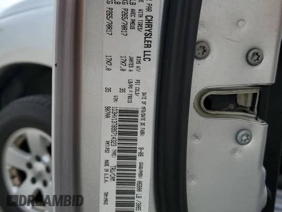 2009 Dodge 1500 TRX с VIN 1D3HV13T89S714323, выставлен на аукционе Copart как лот 49709655 с пробегом 182 975 миль миль и Списание • Salvage title. История ставок и продаж доступна на DreamBid. Изображение 12.