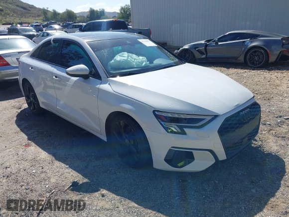 ✅ 2023 Audi A3 Premium Plus • VIN: WAUBUDGY9PA053524 • Lot: 41703075. Listed on IAAI with 22,314 mi. Free auction sales archive from the USA and detailed vehicle history report at DreamBid. Image 1.