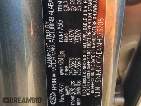 ✅ 2022 Hyundai Tucson SEL • VIN: 5NMJCCAE4NH073208 • Lot: 50080464. Wystawiony na Copart z przebiegiem 27 733 mil. Bezpłatny archiwum sprzedaży aukcyjnych z USA i szczegółowy raport historii pojazdu na DreamBid. Zdjęcie 12.