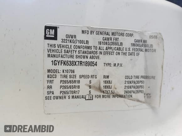 ✅ 2007 Cadillac Escalade • VIN: 1GYFK638X7R189054 • Lot: 43600826. Listed on IAAI with 201,549 mi. Free auction sales archive from the USA and detailed vehicle history report at DreamBid. Image 9.