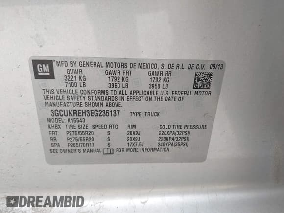 ✅ 2014 Chevrolet Silverado 1500 LT • VIN: 3GCUKREH3EG235137 • Lot: 42134613. Wystawiony na IAAI z przebiegiem 191 347 mil. Bezpłatny archiwum sprzedaży aukcyjnych z USA i szczegółowy raport historii pojazdu na DreamBid. Zdjęcie 9.