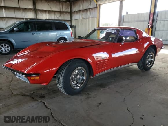✅ 1972 Chevrolet Corvette • VIN: 1Z37K2S501737 • Lot: 43789865. Wystawiony na Copart z przebiegiem 22 938 mil. Bezpłatny archiwum sprzedaży aukcyjnych z USA i szczegółowy raport historii pojazdu na DreamBid. Zdjęcie 1.