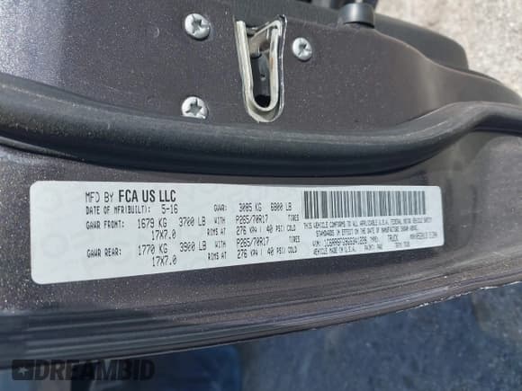 ✅ 2016 Ram 1500 Tradesman • VIN: 1C6RR6FG9GS341228 • Lot: 42047090. Listed on IAAI with Not provided. Free auction sales archive from the USA and detailed vehicle history report at DreamBid. Image 9.