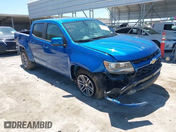 2021 Chevrolet Colorado 2WD Work Truck with VIN 1GCGSBEA0M1122153, listed as a IAAI auction lot 42965804 with 86,675 mi miles and . Bid and sale history available at DreamBid. Image 1.
