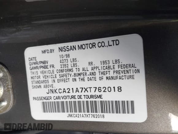 ✅ 1999 Infiniti I30 • VIN: JNKCA21A7XT762018 • Lot: 41146376. Wystawiony na IAAI z przebiegiem 315 351 mil. Bezpłatny archiwum sprzedaży aukcyjnych z USA i szczegółowy raport historii pojazdu na DreamBid. Zdjęcie 9.