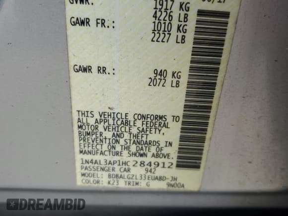 ✅ 2017 Nissan Altima S • VIN: 1N4AL3AP1HC284912 • Lot: 82739995. Wystawiony na Copart z przebiegiem 82 089 mil. Bezpłatny archiwum sprzedaży aukcyjnych z USA i szczegółowy raport historii pojazdu na DreamBid. Zdjęcie 12.