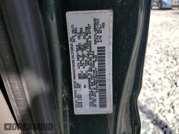 ✅ 2001 Toyota Tacoma • VIN: 5TEWM72N21Z804477 • Lot: 68878795. Wystawiony na Copart z przebiegiem 199 807 mil. Bezpłatny archiwum sprzedaży aukcyjnych z USA i szczegółowy raport historii pojazdu na DreamBid. Zdjęcie 12.