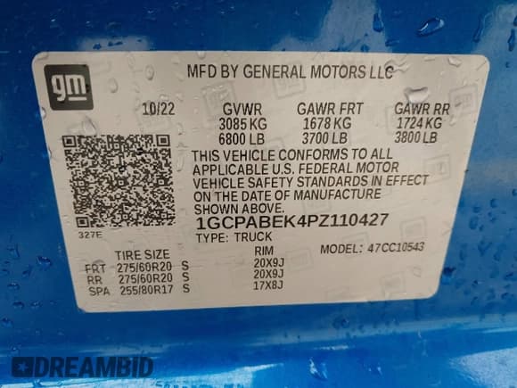 ✅ 2023 Chevrolet Silverado 1500 Custom • VIN: 1GCPABEK4PZ110427 • Lot: 42484579. Wystawiony na IAAI z przebiegiem 35 632 mil. Bezpłatny archiwum sprzedaży aukcyjnych z USA i szczegółowy raport historii pojazdu na DreamBid. Zdjęcie 9.
