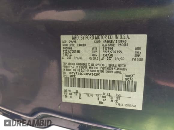 ✅ 1999 Ford Ranger XL • VIN: 1FTYR14C5XPA34391 • Lot: 43917196. Wystawiony na IAAI z przebiegiem 132 002 mil. Bezpłatny archiwum sprzedaży aukcyjnych z USA i szczegółowy raport historii pojazdu na DreamBid. Zdjęcie 9.