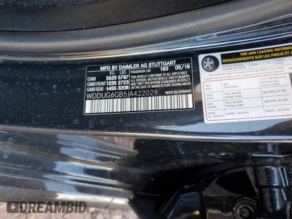 ✅ 2018 Mercedes-Benz S 450 • VIN: WDDUG6GB5JA422029 • Лот: 62614355. Опубликован ранее на Copart с пробегом Не указан. Бесплатный доступ к архиву аукционных продаж из США и подробный отчёт об истории автомобиля на DreamBid. Изображение 12.