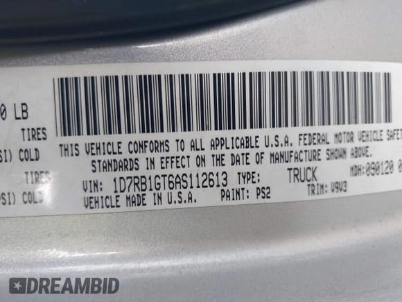 ✅ 2010 Dodge 1500 SLT • VIN: 1D7RB1GT6AS112613 • Lot: 41641379. Wystawiony na IAAI z przebiegiem 339 601 mil. Bezpłatny archiwum sprzedaży aukcyjnych z USA i szczegółowy raport historii pojazdu na DreamBid. Zdjęcie 9.