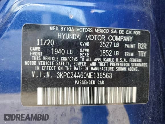 2021 Hyundai Accent SE z VIN 3KPC24A60ME136563, wystawiony jako Copart lot #67857473 z przebiegiem 27 759 mil mil oraz . Historia ofert i sprzedaży dostępna na DreamBid. Obrazek 13.