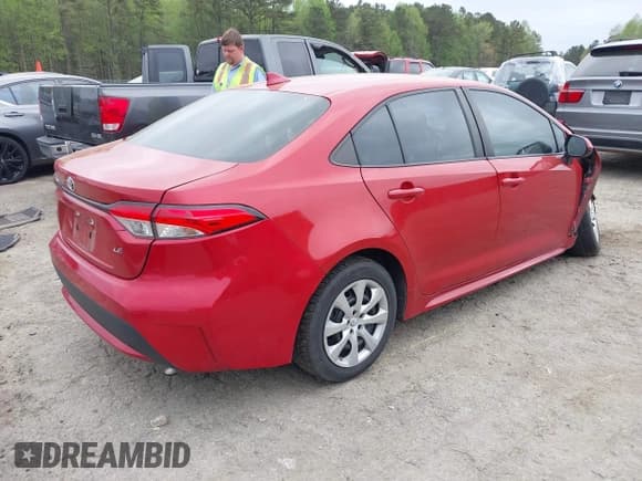✅ 2021 Toyota Corolla LE • VIN: 5YFEPMAE9MP197703 • Lot: 41939416. Listed on IAAI with 55,421 mi. Free auction sales archive from the USA and detailed vehicle history report at DreamBid. Image 4.