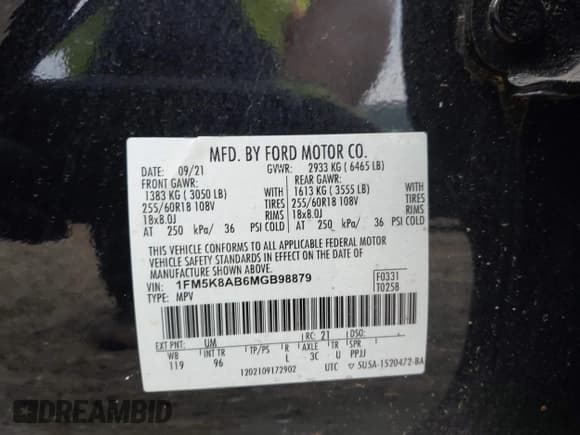 ✅ 2021 Ford Police Interceptor Utility • VIN: 1FM5K8AB6MGB98879 • Lot: 42276952. Wystawiony na IAAI z przebiegiem 35 236 mil. Bezpłatny archiwum sprzedaży aukcyjnych z USA i szczegółowy raport historii pojazdu na DreamBid. Zdjęcie 9.