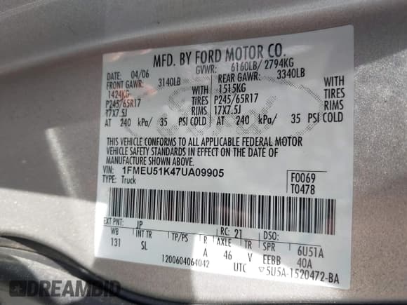 ✅ 2007 Ford Explorer Sport Trac XLT • VIN: 1FMEU51K47UA09905 • Лот: 42540136. Опубликован ранее на IAAI с пробегом 157 004 миль. Бесплатный доступ к архиву аукционных продаж из США и подробный отчёт об истории автомобиля на DreamBid. Изображение 9.