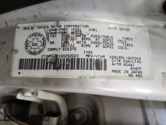 ✅ 1999 Toyota 4Runner Limited • VIN: JT3HN87R1X0252023 • Lot: 85947765. Wystawiony na Copart z przebiegiem 199 058 mil. Bezpłatny archiwum sprzedaży aukcyjnych z USA i szczegółowy raport historii pojazdu na DreamBid. Zdjęcie 14.