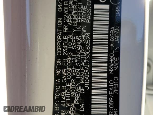 ✅ 2025 Toyota Prius LE • VIN: JTDACAAU7S3060524 • Lot: 91632975. Wystawiony na Copart z przebiegiem 3 036 mil. Bezpłatny archiwum sprzedaży aukcyjnych z USA i szczegółowy raport historii pojazdu na DreamBid. Zdjęcie 12.