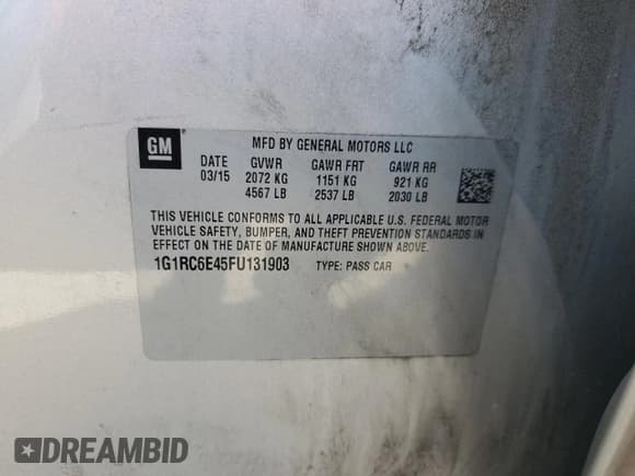 ✅ 2015 Chevrolet Volt • VIN: 1G1RC6E45FU131903 • Lot: 73209754. Wystawiony na Copart z przebiegiem 168 149 mil. Bezpłatny archiwum sprzedaży aukcyjnych z USA i szczegółowy raport historii pojazdu na DreamBid. Zdjęcie 14.