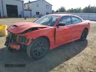 2021 Dodge Charger R/T with VIN 2C3CDXCTXMH574725, listed as a Copart auction lot 84884645 with 39,093 mi miles and Salvage title. Bid and sale history available at DreamBid. Image 1.