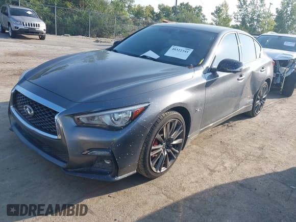✅ 2020 Infiniti Q50 Red Sport 400 • VIN: JN1FV7AR8LM660823 • Lot: 40322341. Listed on IAAI with 104,530 mi. Free auction sales archive from the USA and detailed vehicle history report at DreamBid. Image 2.