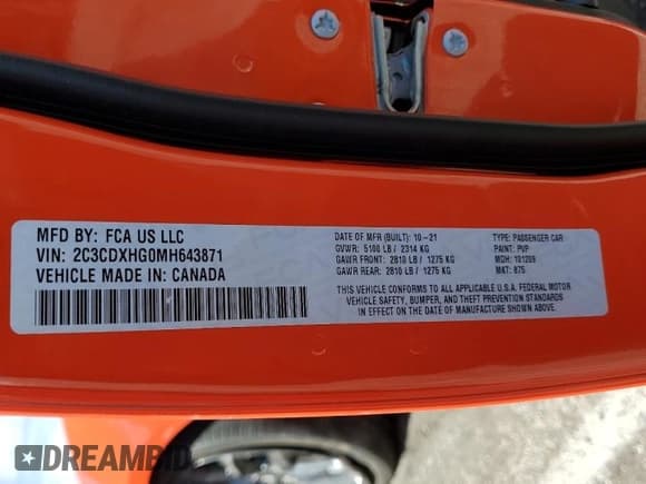 ✅ 2021 Dodge Charger GT • VIN: 2C3CDXHG0MH643871 • Лот: 81254655. Опубликован ранее на Copart с пробегом 54 685 миль. Бесплатный доступ к архиву аукционных продаж из США и подробный отчёт об истории автомобиля на DreamBid. Изображение 13.