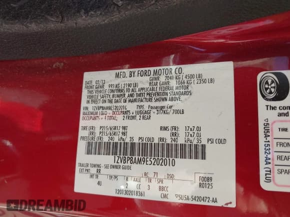 ✅ 2014 Ford Mustang V6 • VIN: 1ZVBP8AM9E5202010 • Lot: 43540548. Wystawiony na IAAI z przebiegiem 105 849 mil. Bezpłatny archiwum sprzedaży aukcyjnych z USA i szczegółowy raport historii pojazdu na DreamBid. Zdjęcie 9.