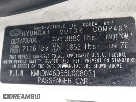 ✅ 2005 Hyundai Elantra GLS • VIN: KMHDN46D55U008031 • Lot: 41627681. Wystawiony na IAAI z przebiegiem 223 451 mil. Bezpłatny archiwum sprzedaży aukcyjnych z USA i szczegółowy raport historii pojazdu na DreamBid. Zdjęcie 9.