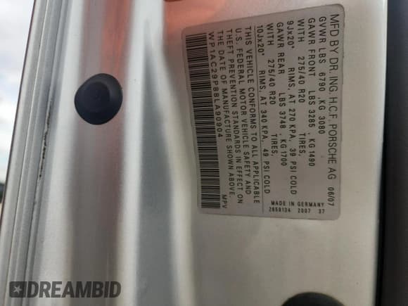 ✅ 2008 Porsche Cayenne Turbo • VIN: WP1AC29P88LA90904 • Lot: 90393205. Wystawiony na Copart z przebiegiem 113 489 mil. Bezpłatny archiwum sprzedaży aukcyjnych z USA i szczegółowy raport historii pojazdu na DreamBid. Zdjęcie 13.