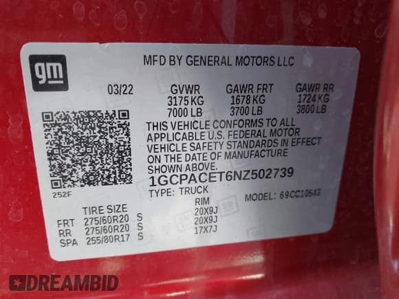 ✅ 2022 Chevrolet Silverado 1500 • VIN: 1GCPACET6NZ502739 • Лот: 41989795. Опубликован ранее на IAAI с пробегом 32 979 миль. Бесплатный доступ к архиву аукционных продаж из США и подробный отчёт об истории автомобиля на DreamBid. Изображение 9.