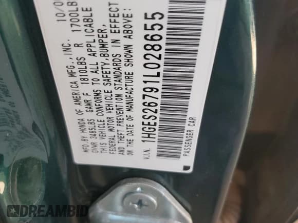 ✅ 2001 Honda Civic EX • VIN: 1HGES26791L028655 • Лот: 80659825. Опубликован ранее на Copart с пробегом 223 481 миль. Бесплатный доступ к архиву аукционных продаж из США и подробный отчёт об истории автомобиля на DreamBid. Изображение 12.