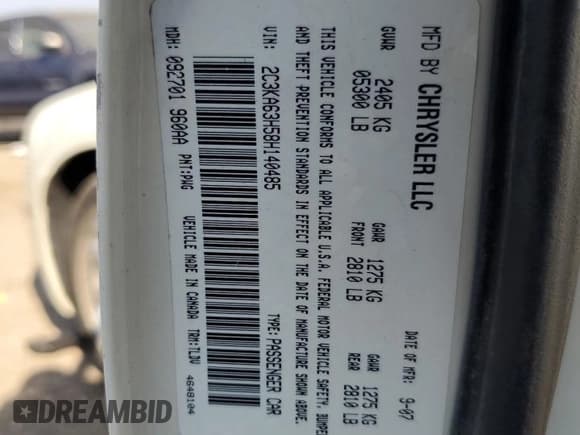 ✅ 2008 Chrysler 300 C Hemi • VIN: 2C3KA63H58H140485 • Лот: 81822565. Опубликован ранее на Copart с пробегом 87 378 миль. Бесплатный доступ к архиву аукционных продаж из США и подробный отчёт об истории автомобиля на DreamBid. Изображение 12.