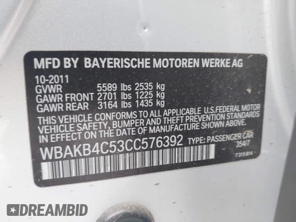 ✅ 2012 BMW 7 Series 740Li • VIN: WBAKB4C53CC576392 • Лот: 43600085. Опубликован ранее на IAAI с пробегом 136 879 миль. Бесплатный доступ к архиву аукционных продаж из США и подробный отчёт об истории автомобиля на DreamBid. Изображение 9.