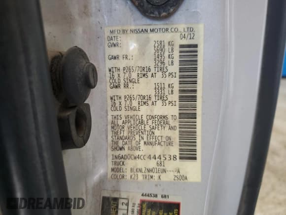 ✅ 2012 Nissan Frontier SV • VIN: 1N6AD0CW4CC444538 • Лот: 81980465. Опубликован ранее на Copart с пробегом Не указан. Бесплатный доступ к архиву аукционных продаж из США и подробный отчёт об истории автомобиля на DreamBid. Изображение 12.