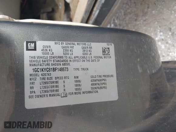 ✅ 2011 Chevrolet Silverado 2500HD LTZ • VIN: 1GC1KYC81BF148673 • Lot: 42200409. Listed on IAAI with 274,432 mi. Free auction sales archive from the USA and detailed vehicle history report at DreamBid. Image 9.