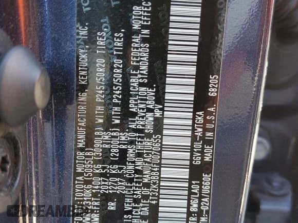 ✅ 2015 Toyota Venza XLE • VIN: 4T3ZK3BB4FU070655 • Лот: 84951615. Опубликован ранее на Copart с пробегом 145 949 миль. Бесплатный доступ к архиву аукционных продаж из США и подробный отчёт об истории автомобиля на DreamBid. Изображение 13.