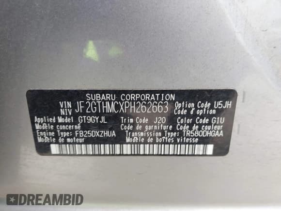 ✅ 2023 Subaru Crosstrek Limited • VIN: JF2GTHMCXPH262663 • Lot: 43391272. Wystawiony na IAAI z przebiegiem 38 789 mil. Bezpłatny archiwum sprzedaży aukcyjnych z USA i szczegółowy raport historii pojazdu na DreamBid. Zdjęcie 9.