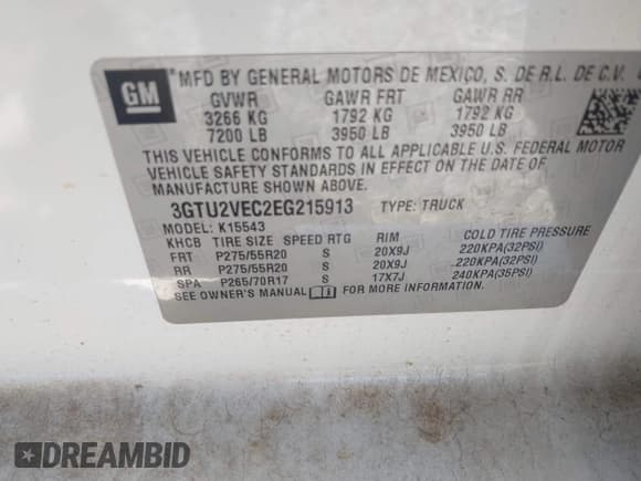 ✅ 2014 GMC Sierra 1500 SLT • VIN: 3GTU2VEC2EG215913 • Lot: 43494045. Wystawiony na IAAI z przebiegiem 141 069 mil. Bezpłatny archiwum sprzedaży aukcyjnych z USA i szczegółowy raport historii pojazdu na DreamBid. Zdjęcie 9.