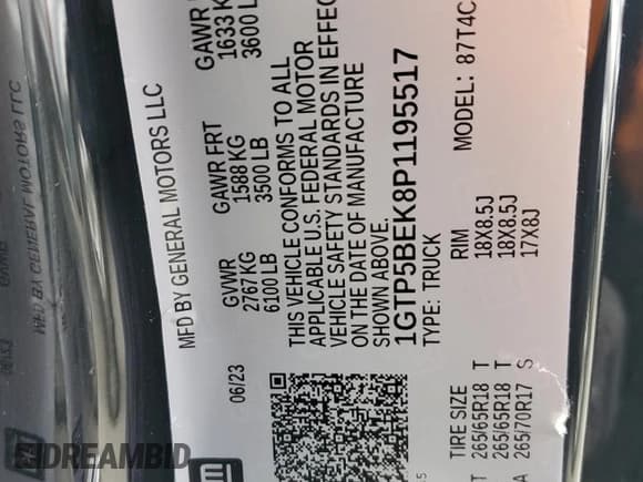 ✅ 2023 GMC Canyon 2WD Elevation • VIN: 1GTP5BEK8P1195517 • Лот: 43479755. Опубликован ранее на Copart с пробегом 21 633 миль. Бесплатный доступ к архиву аукционных продаж из США и подробный отчёт об истории автомобиля на DreamBid. Изображение 13.