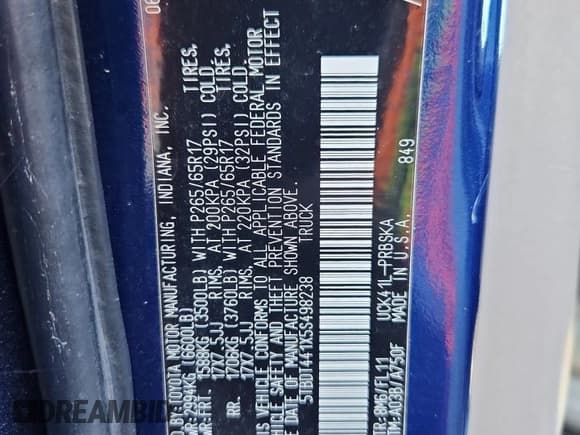 ✅ 2005 Toyota Tundra SR5 • VIN: 5TBDT441X5S498238 • Lot: 87275255. Wystawiony na Copart z przebiegiem 153 790 mil. Bezpłatny archiwum sprzedaży aukcyjnych z USA i szczegółowy raport historii pojazdu na DreamBid. Zdjęcie 12.