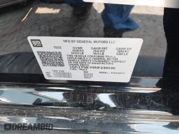 ✅ 2022 Chevrolet Silverado 2500HD LT • VIN: 1GC1YNEY6NF239985 • Лот: 43137826. Опубликован ранее на IAAI с пробегом 65 207 миль. Бесплатный доступ к архиву аукционных продаж из США и подробный отчёт об истории автомобиля на DreamBid. Изображение 9.