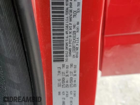 ✅ 2020 Ram 1500 Big Horn • VIN: 1C6SRFFT2LN181328 • Lot: 86447415. Listed on Copart with 106,115 mi. Free auction sales archive from the USA and detailed vehicle history report at DreamBid. Image 12.