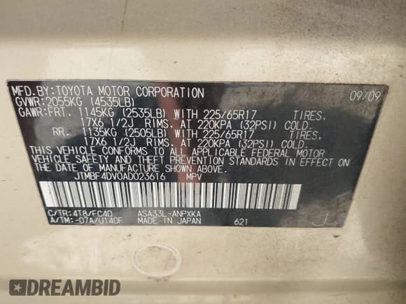 ✅ 2010 Toyota RAV4 • VIN: JTMBF4DV0AD023616 • Lot: 43211832. Wystawiony na IAAI z przebiegiem 130 211 mil. Bezpłatny archiwum sprzedaży aukcyjnych z USA i szczegółowy raport historii pojazdu na DreamBid. Zdjęcie 9.