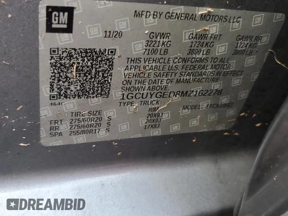 ✅ 2021 Chevrolet Silverado 1500 LTZ • VIN: 1GCUYGED8MZ162278 • Lot: 73823264. Wystawiony na Copart z przebiegiem 120 878 mil. Bezpłatny archiwum sprzedaży aukcyjnych z USA i szczegółowy raport historii pojazdu na DreamBid. Zdjęcie 13.