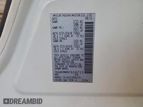 ✅ 2014 Nissan Pathfinder SV • VIN: 5N1AR2MN0EC616715 • Лот: 95280075. Опубликован ранее на Copart с пробегом 189 419 миль. Бесплатный доступ к архиву аукционных продаж из США и подробный отчёт об истории автомобиля на DreamBid. Изображение 12.